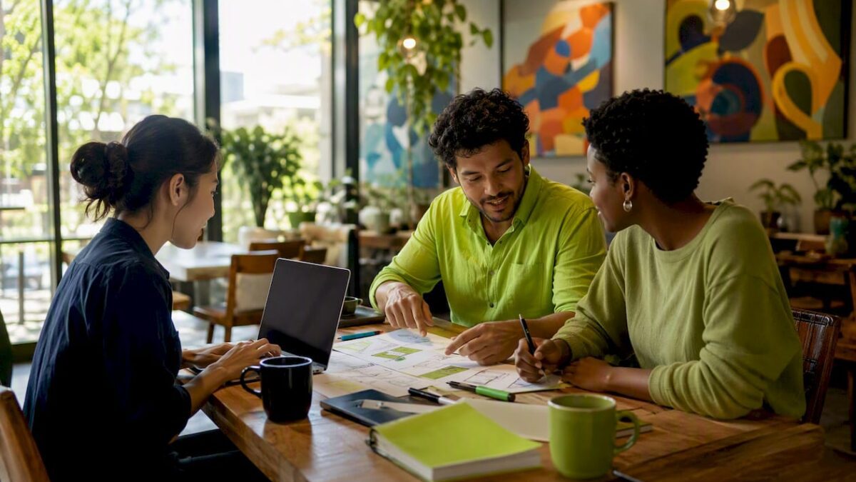 Team collaborating on growth-driven design strategy