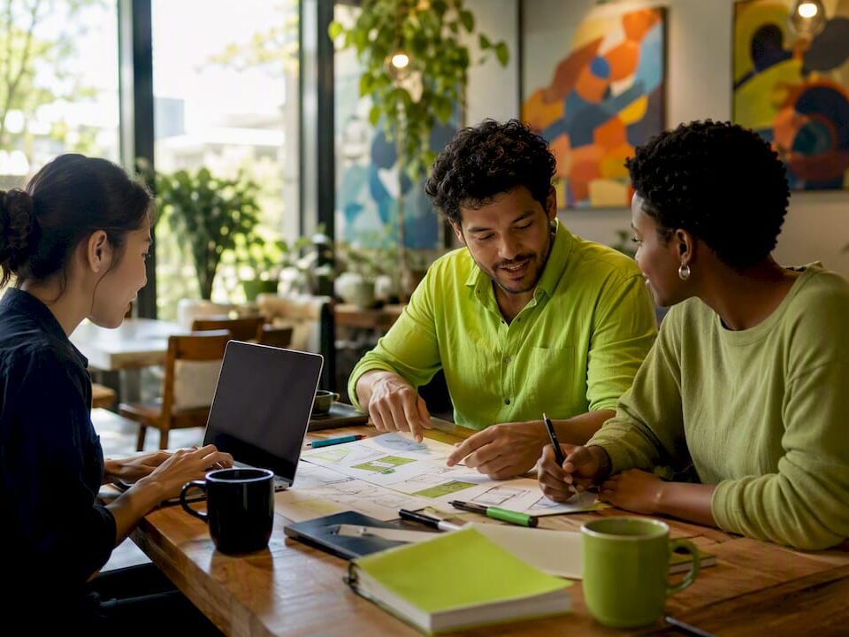 Team collaborating on growth-driven design strategy