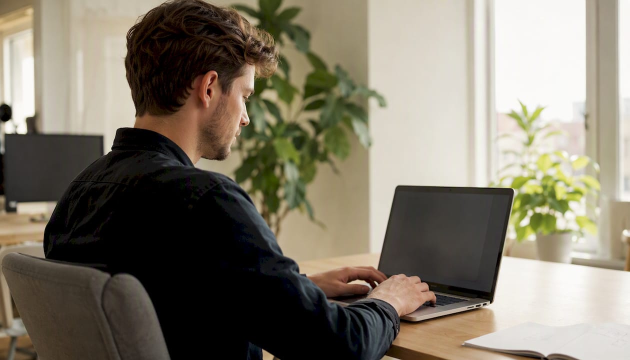 Hands tuning laptop for web performance