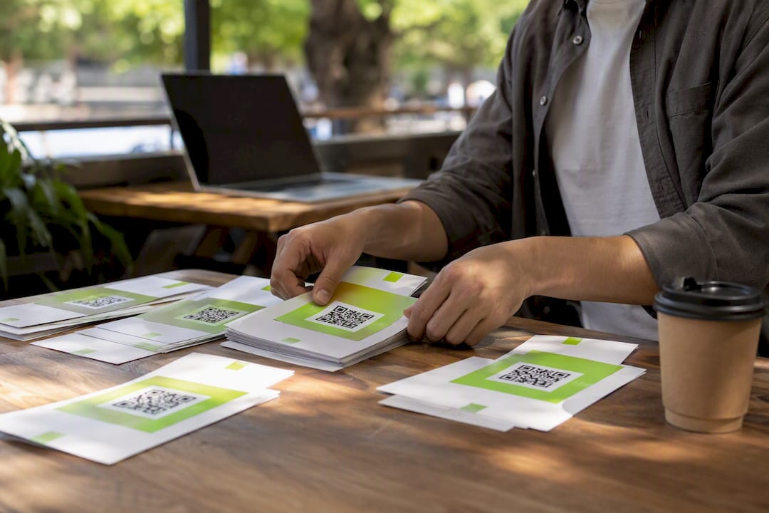 1787650695682_Hands-arranging-flyers-with-QR-codes-on-table Hands arranging flyers with QR codes on table