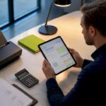 Manager reviewing an automated invoice workflow