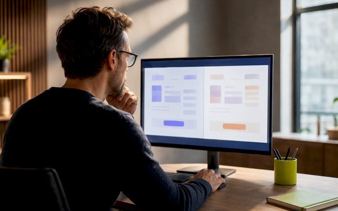 Marketer comparing two checkout page variants
