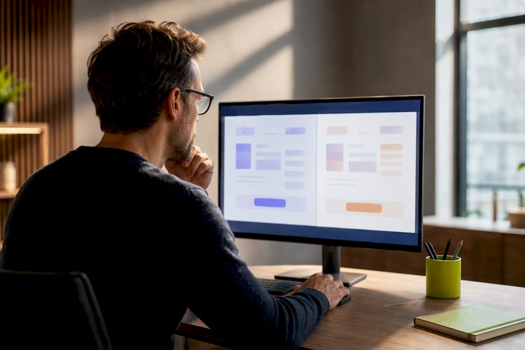 Marketer comparing two checkout page variants